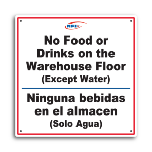No Food or Drink on Warehouse Floor