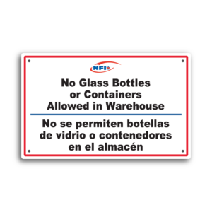 No Glass Bottles or Containers Allowed
